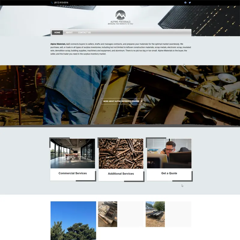 Thumbnail for Alphine Materials Website